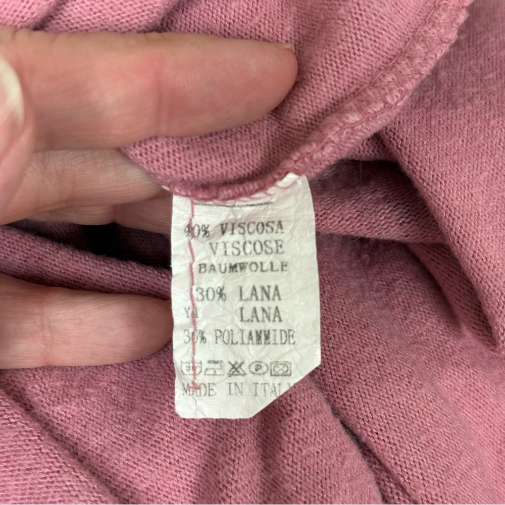 Made in Italy Pink Embellished Dandelion Sweater – Viscose/Wool Blend, Size L - Picture 6 of 7